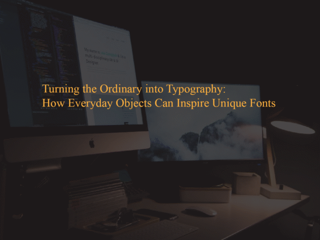 Turning the Ordinary into Typography: How Everyday Objects Can Inspire Unique Fonts