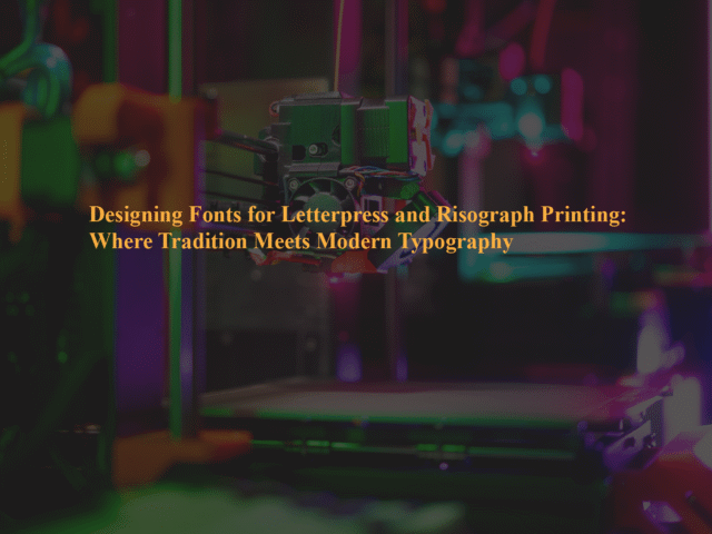 Designing Fonts for Letterpress and Risograph Printing: Where Tradition Meets Modern Typography