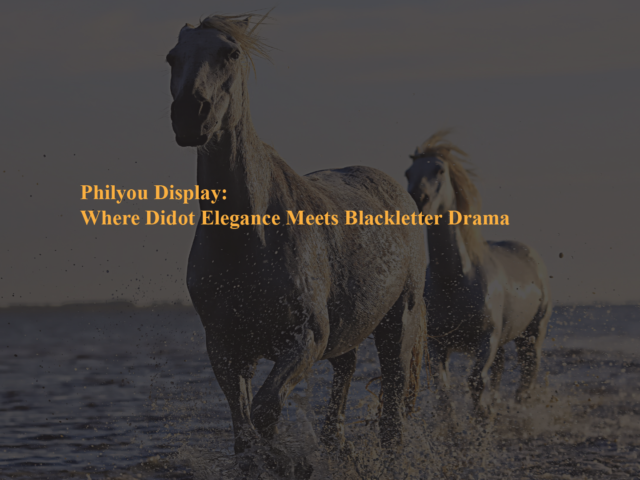 Philyou Display: Where Didot Elegance Meets Blackletter Drama